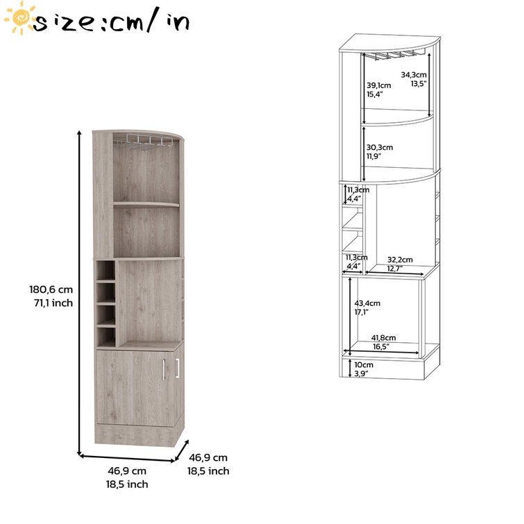 Corner counter wine discount rack